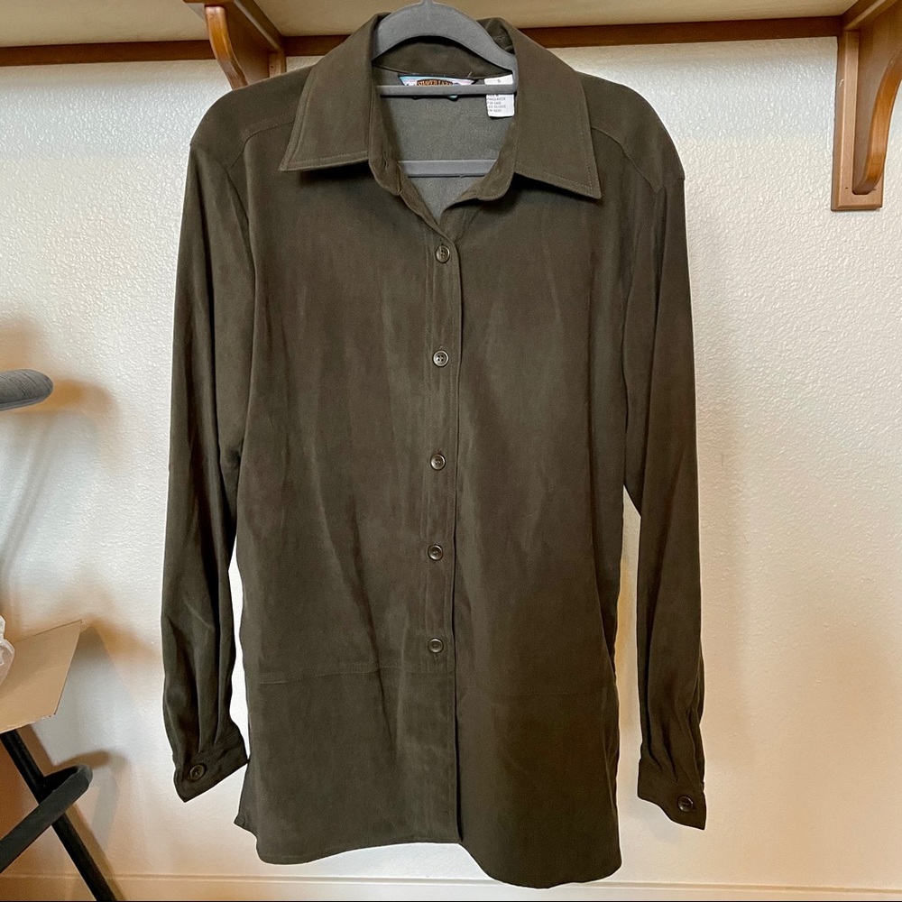 VINTAGE | Faux Suede Button-Up